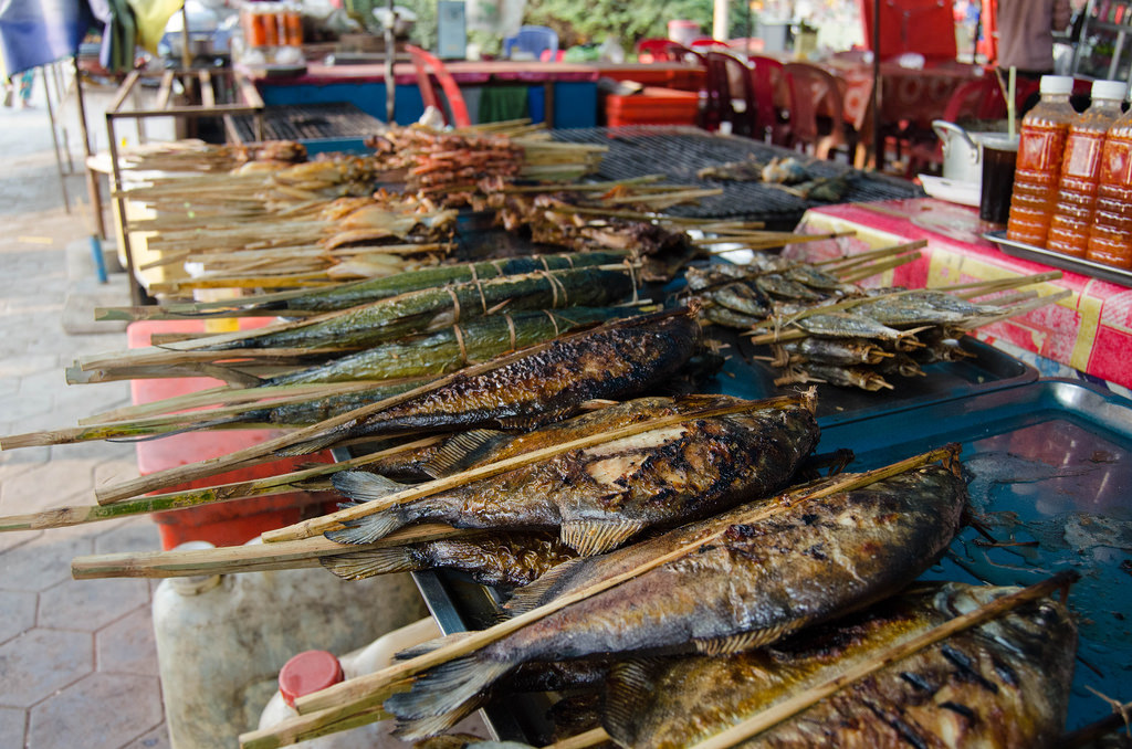 Grilled fish at the crab market