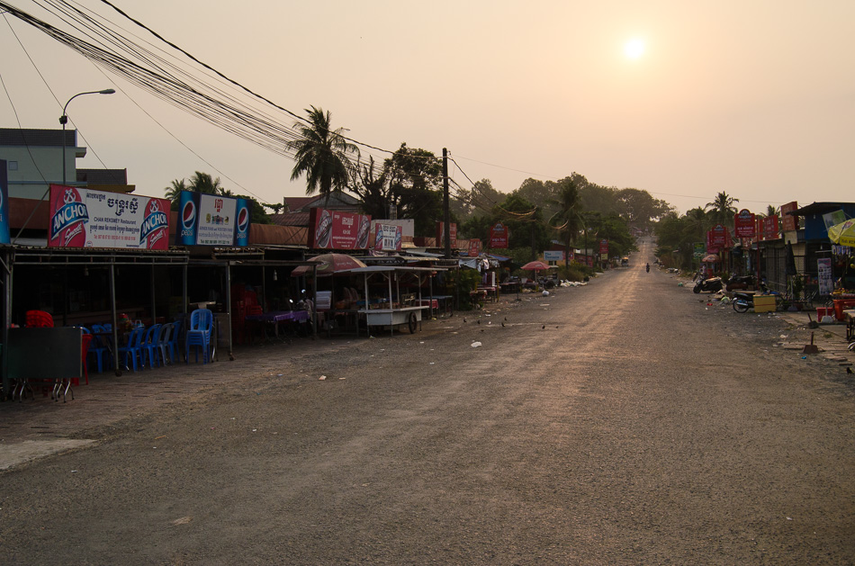 Road lined with restaurants