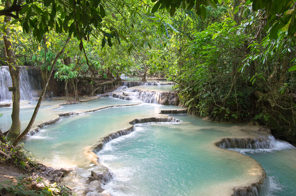 Kuang Si falls natural pools Luang Prabang