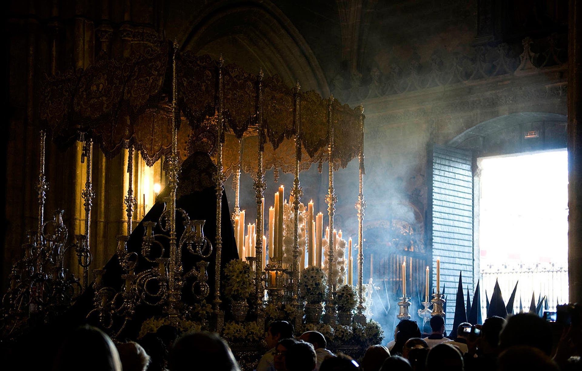 Altar and procession in Seville Holy Week