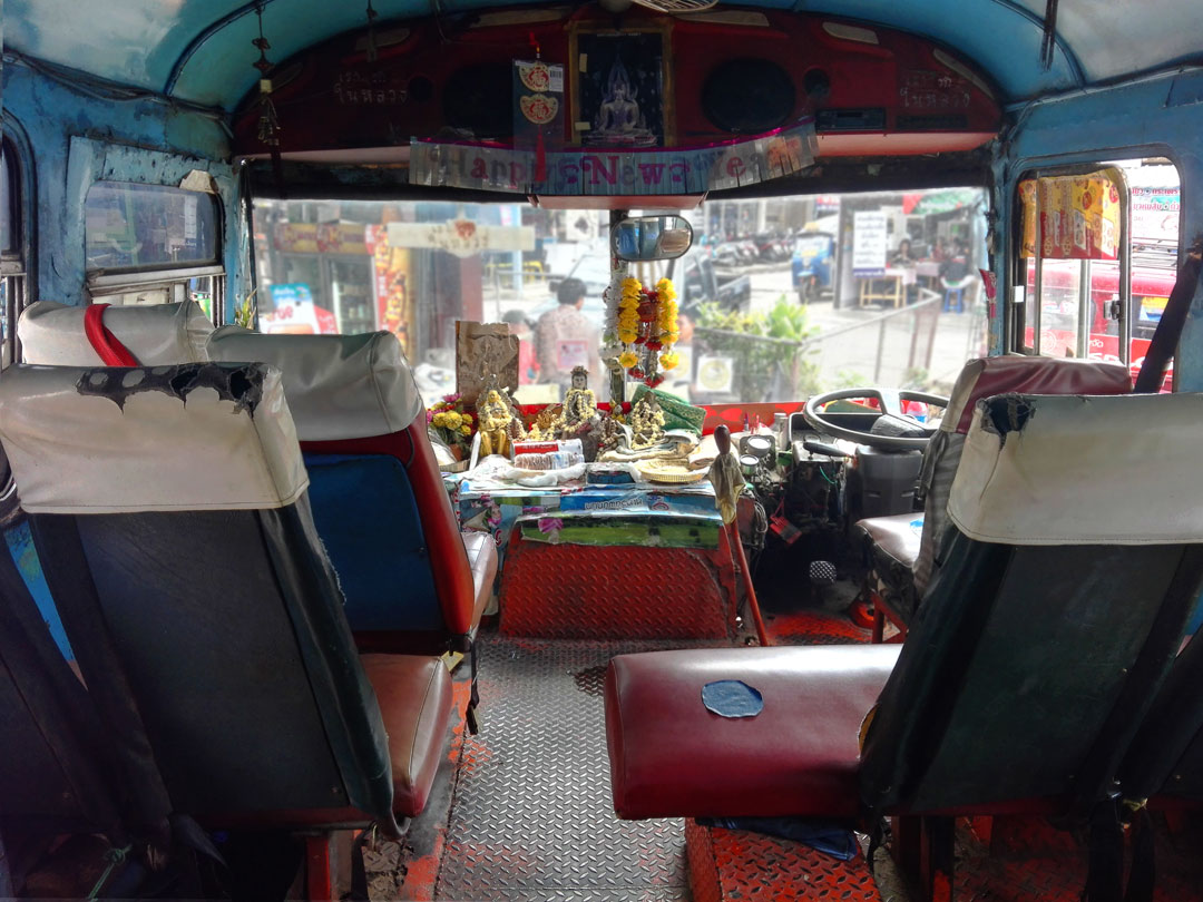 Old Thai bus interior