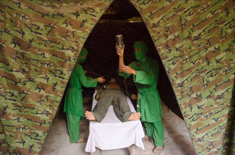 Mannequins on a hospital set below the Cu Chi Tunnels