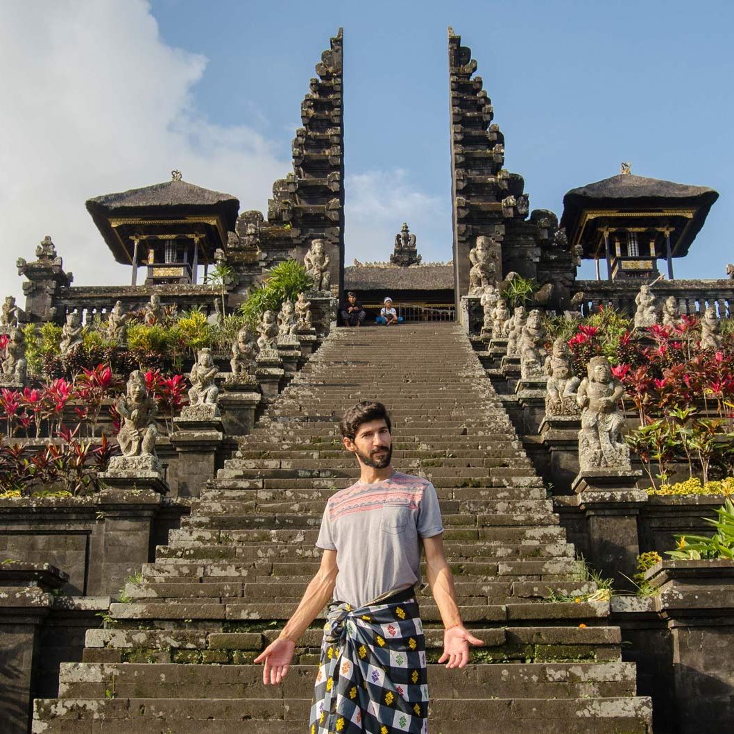 Nuno being a good tourist in Bali.