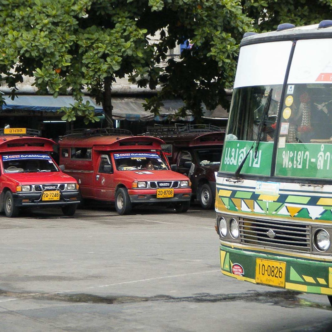 Songthaews and buses in Chiang Mai